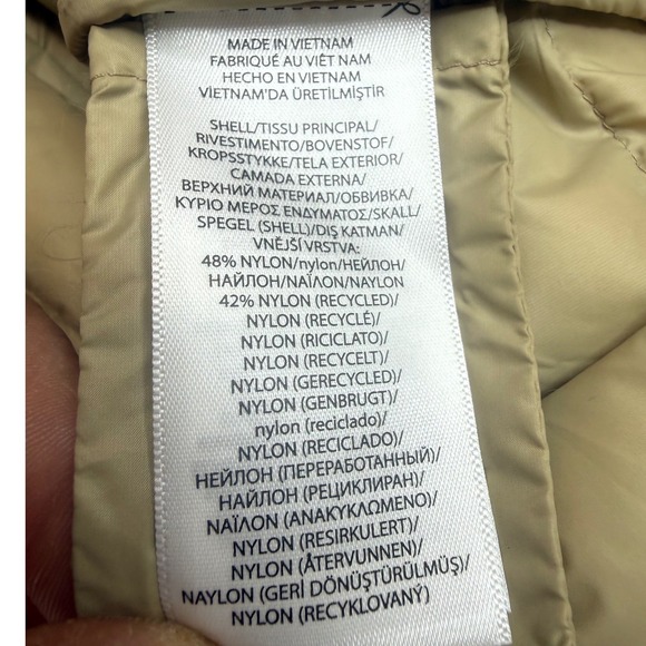 RLX Ralph Lauren Mens Puffer Vest Full Zip Golf Lightweight Khaki Tan Size L - Picture 4 of 5